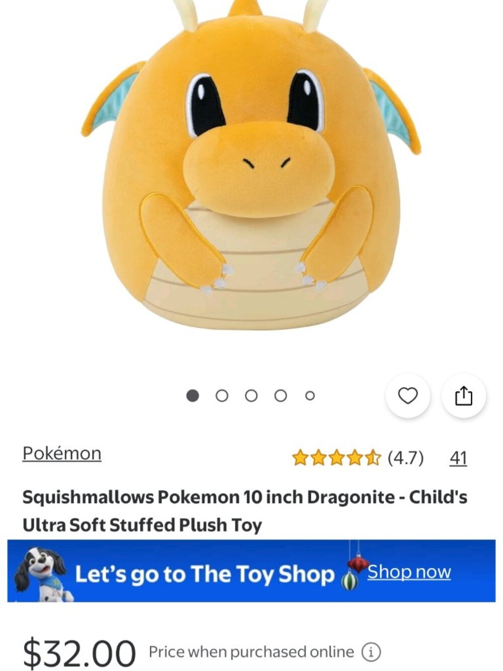 Squishmallows Pokémon Dragonite plush toy